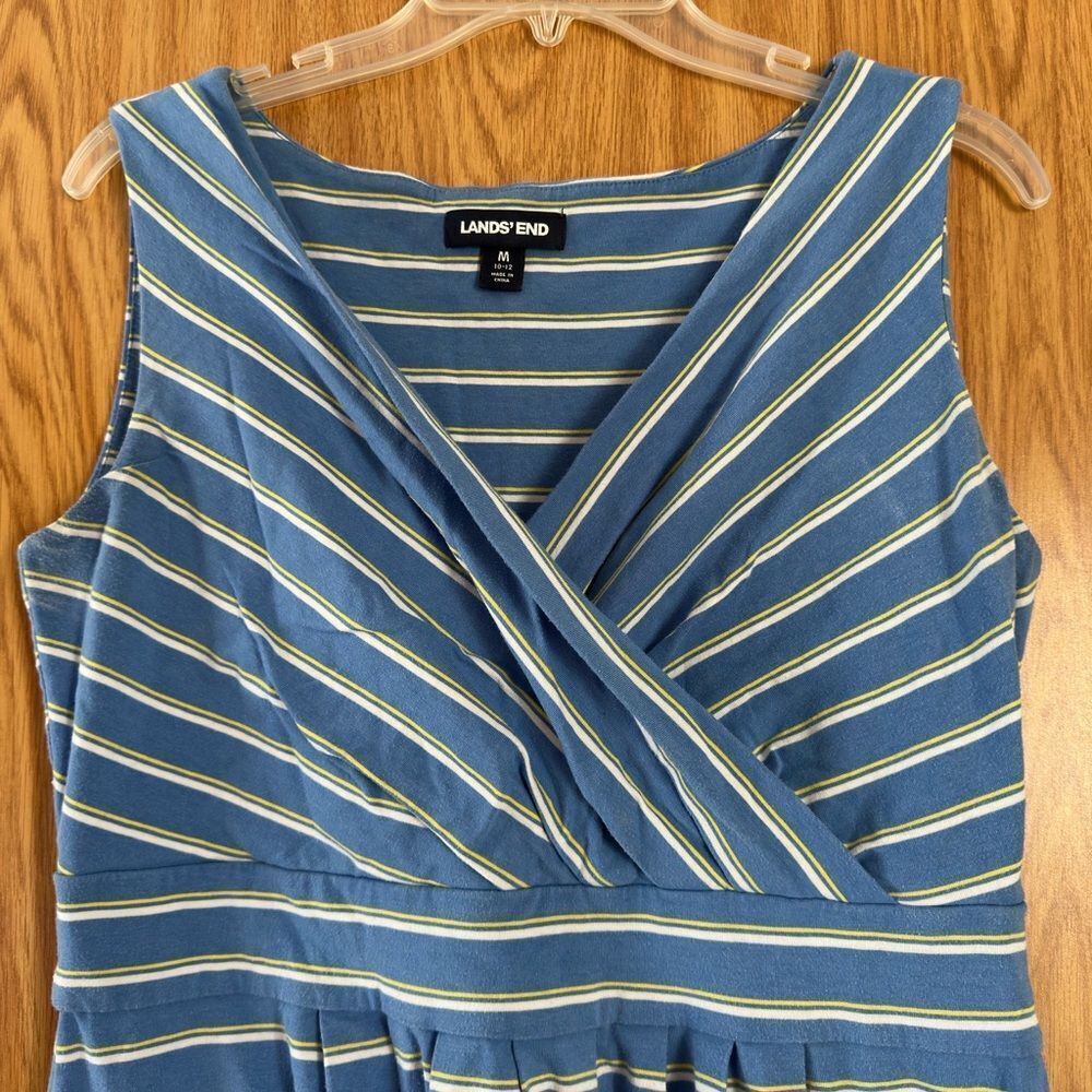 Lands End Women’s Blue Striped Dress, M (10-12) - Picture 3 of 4